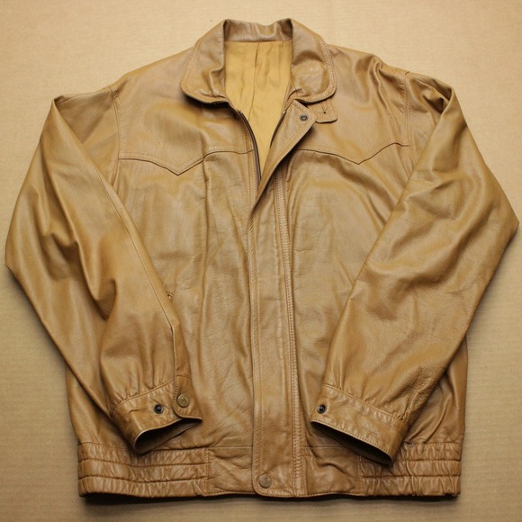 Louis Feraud Other - Vintage Louis Feraud Monsieur Jacket Mens 50 Brown Leather Western Blouson Zip